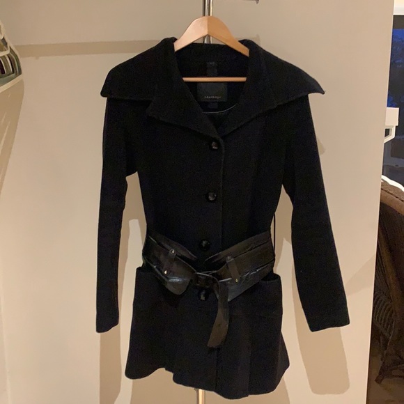 Mackage Wool Coat with Leather Belt - Picture 1 of 7